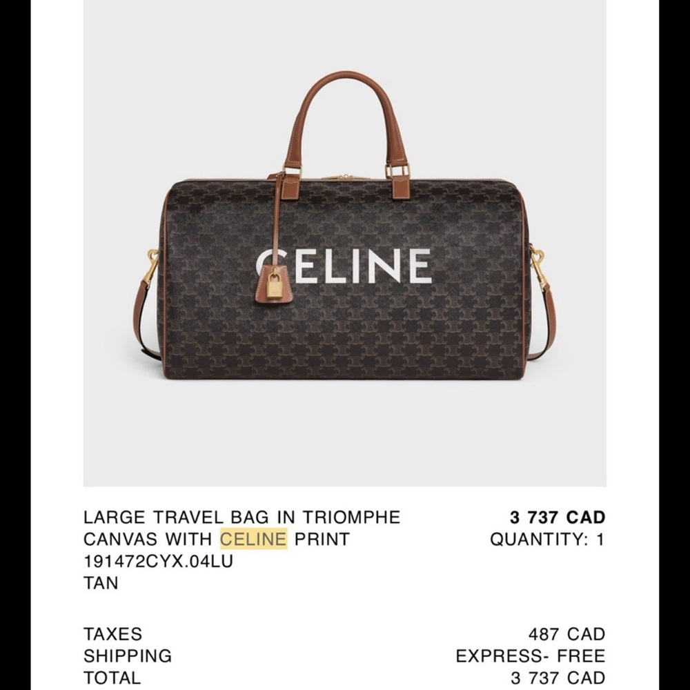 Celine Brown and Black Duffel Bag